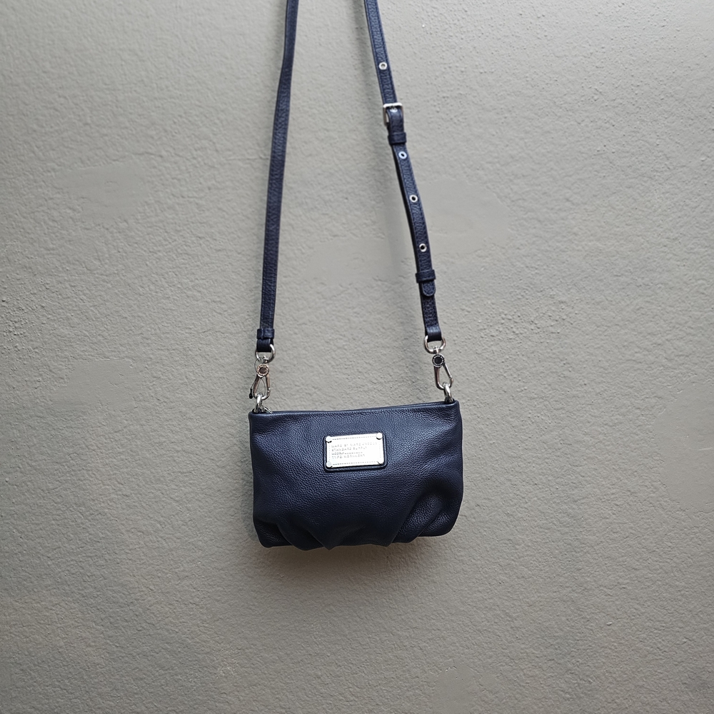Marc by Marc Jacobs Navy Blue Pebbled Leather Crossbody Bag with Silver Hardware - Picture 12 of 12